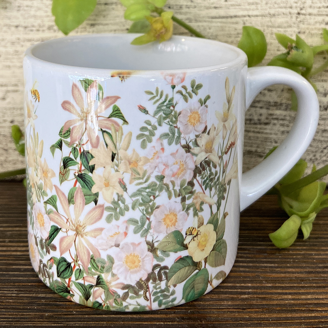 Tacita café Colección Vintage - Flores blancas 3