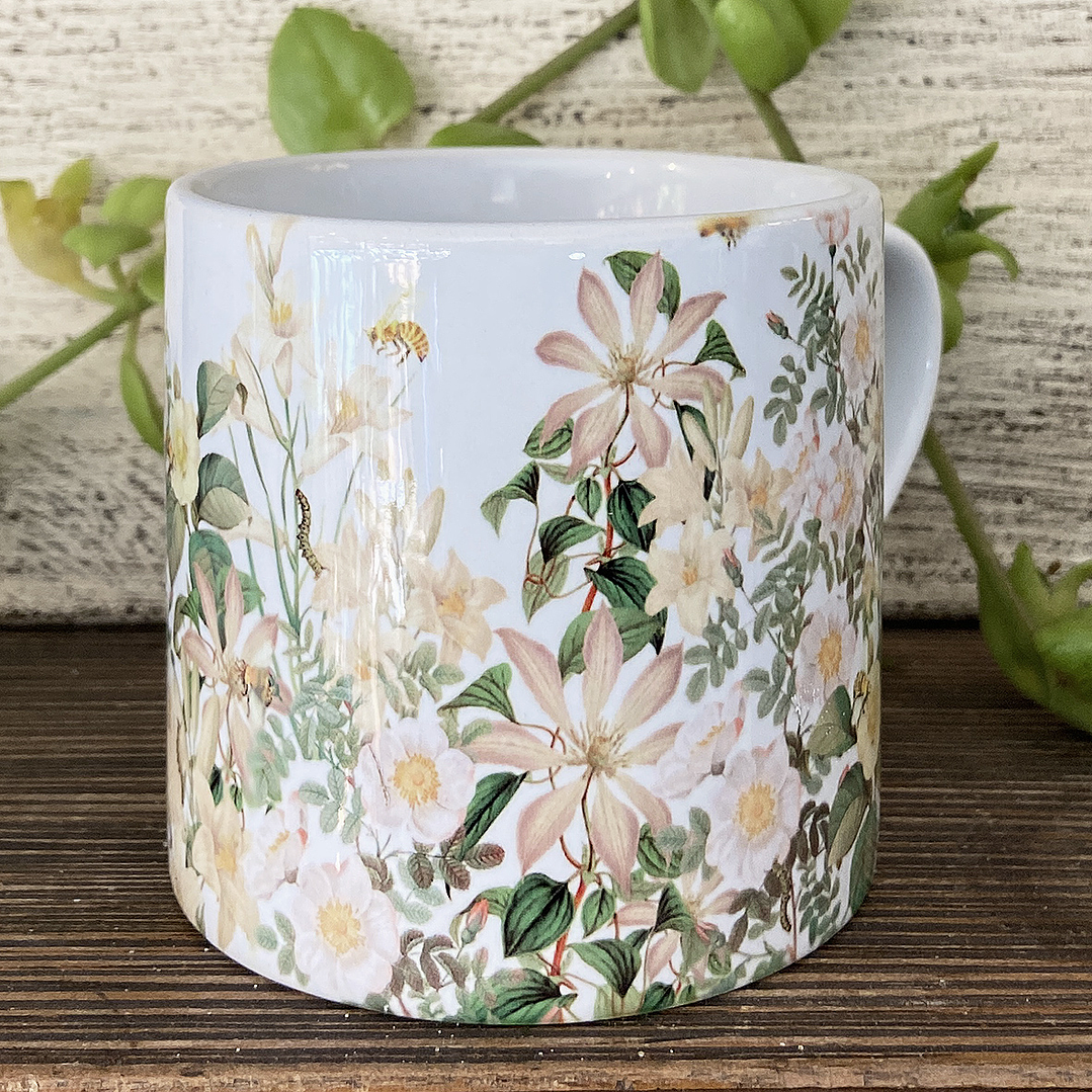 Tacita café Colección Vintage - Flores blancas 4