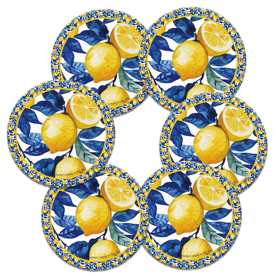 DESCUENTO!!! Set 6 posavasos ilustrados, Limones Provenzales 1