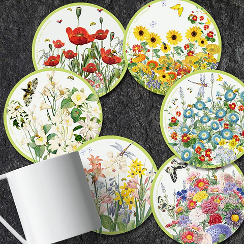 DESCUENTO! Set 6 posavasos flores Colección Vintage