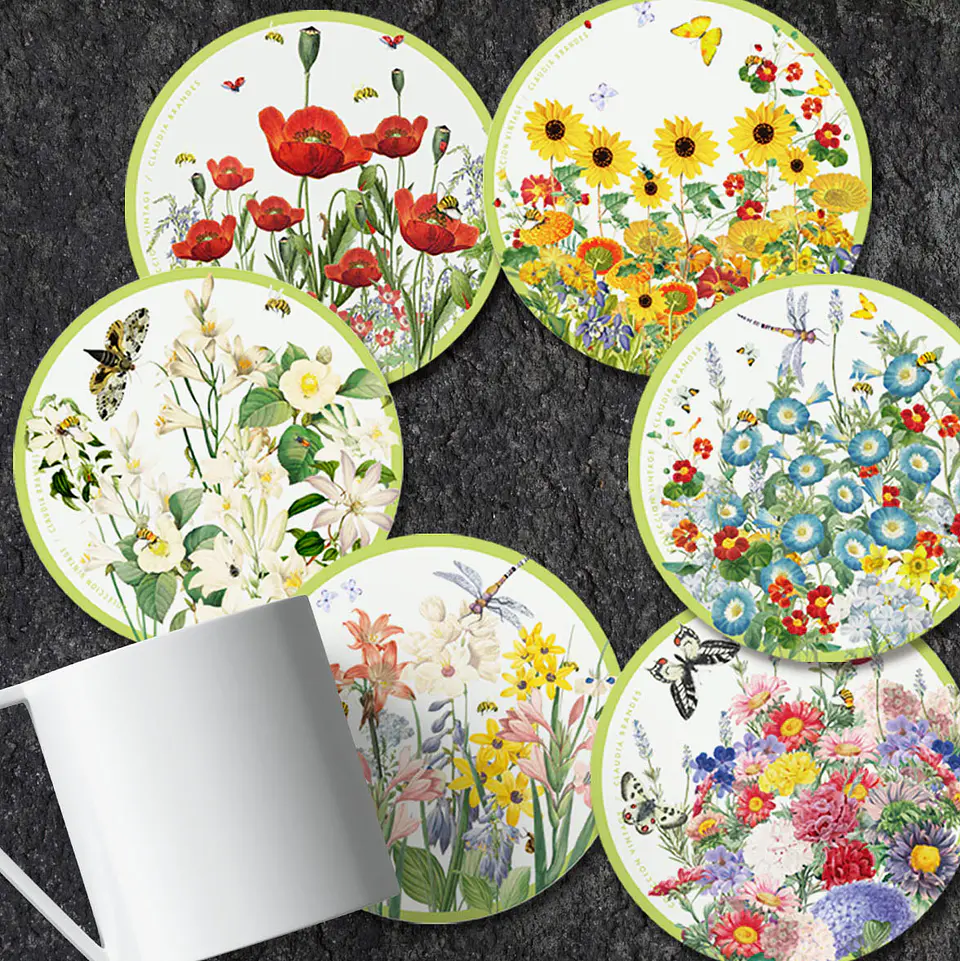 OFERTA! Set 6 posavasos flores Colección Vintage 1