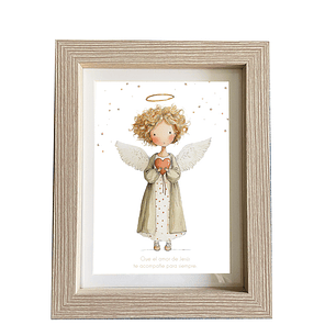 Cuadro Angelita con corazon grande / 15x20 cm
