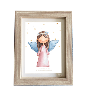 Cuadro Angelita túnica rosada / 15x20 cm