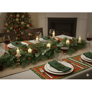 Individuales de papel Pinos Verdes- set de 12