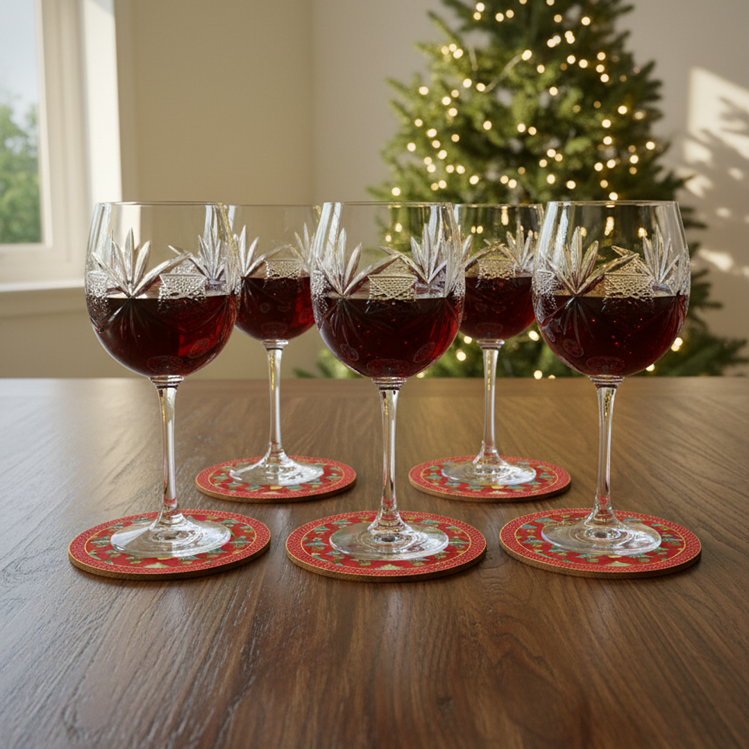 Set 6 Posavasos Navidad Pinitos Azules - Diseño Exclusivo en Sintra 2