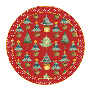 Set 6 Posavasos Navidad Pinitos Azules - Diseño Exclusivo en Sintra