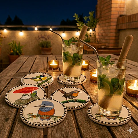 Set 6 posavasos Pajaritos Chilenos, Serie 1
