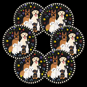 DESCUENTO!! Set 6 posavasos ilustrados, Mascotas