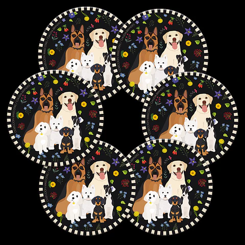 DESCUENTO!! Set 6 posavasos ilustrados, Mascotas