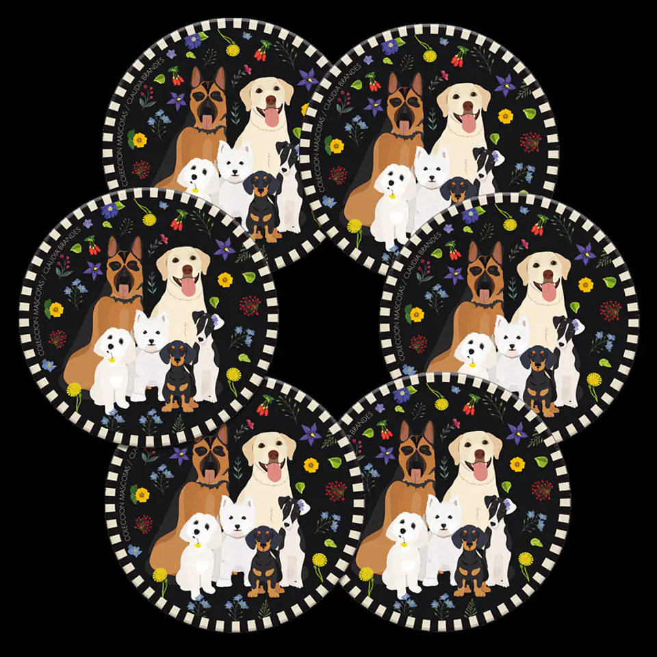 DESCUENTO!! Set 6 posavasos ilustrados, Mascotas 2