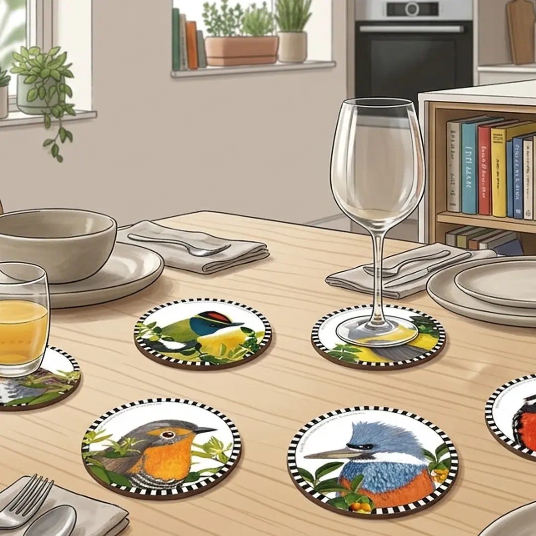 PRONTO NUEVO DISEÑO!! Set 6 posavasos Pajaritos Chilenos, serie 3- COPIA 3