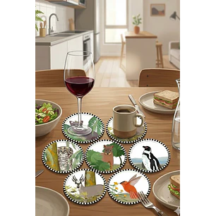 PRONTO NUEVO DISEÑO!! Set 6 posavasos Fauna chilena en peligro