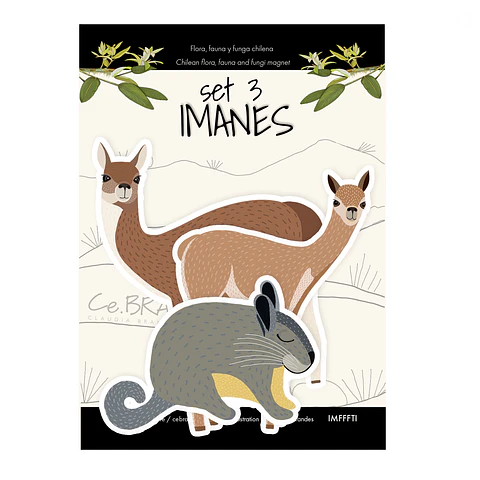  Set 3 imanes Fauna del norte