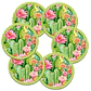 DESCUENTO!! Set 6 posavasos ilustrados, Cactus en flor - thumbnail 1