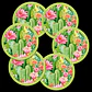 DESCUENTO!! Set 6 posavasos ilustrados, Cactus en flor - thumbnail 3