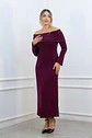 Vestido off shoulder Natali Borgoña - Miniatura 1