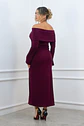 Vestido off shoulder Natali Borgoña - Miniatura 4
