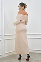 Vestido off shoulder Natali Beige Claro - thumbnail 4