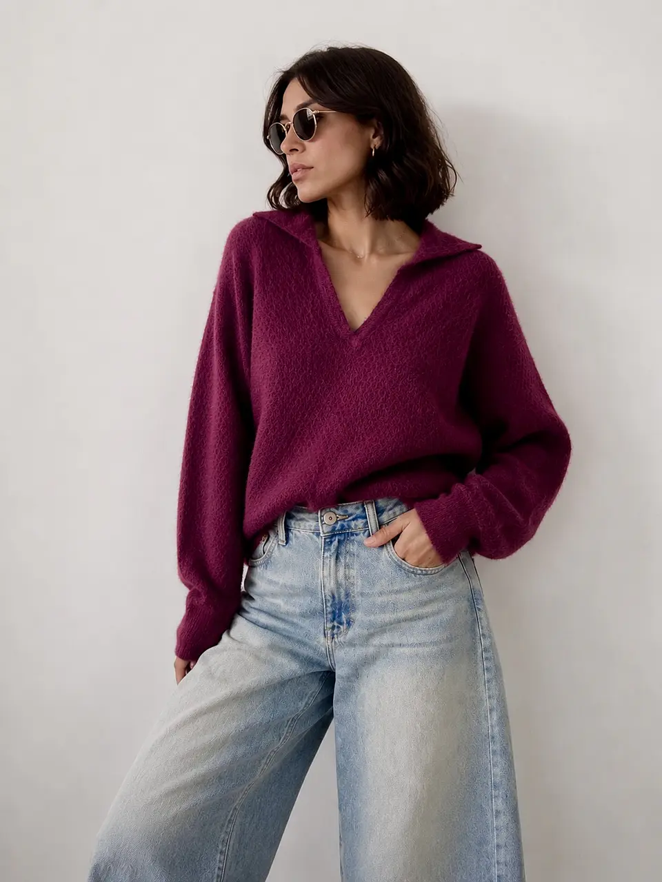 Chompa cuello camisero Zoe  3