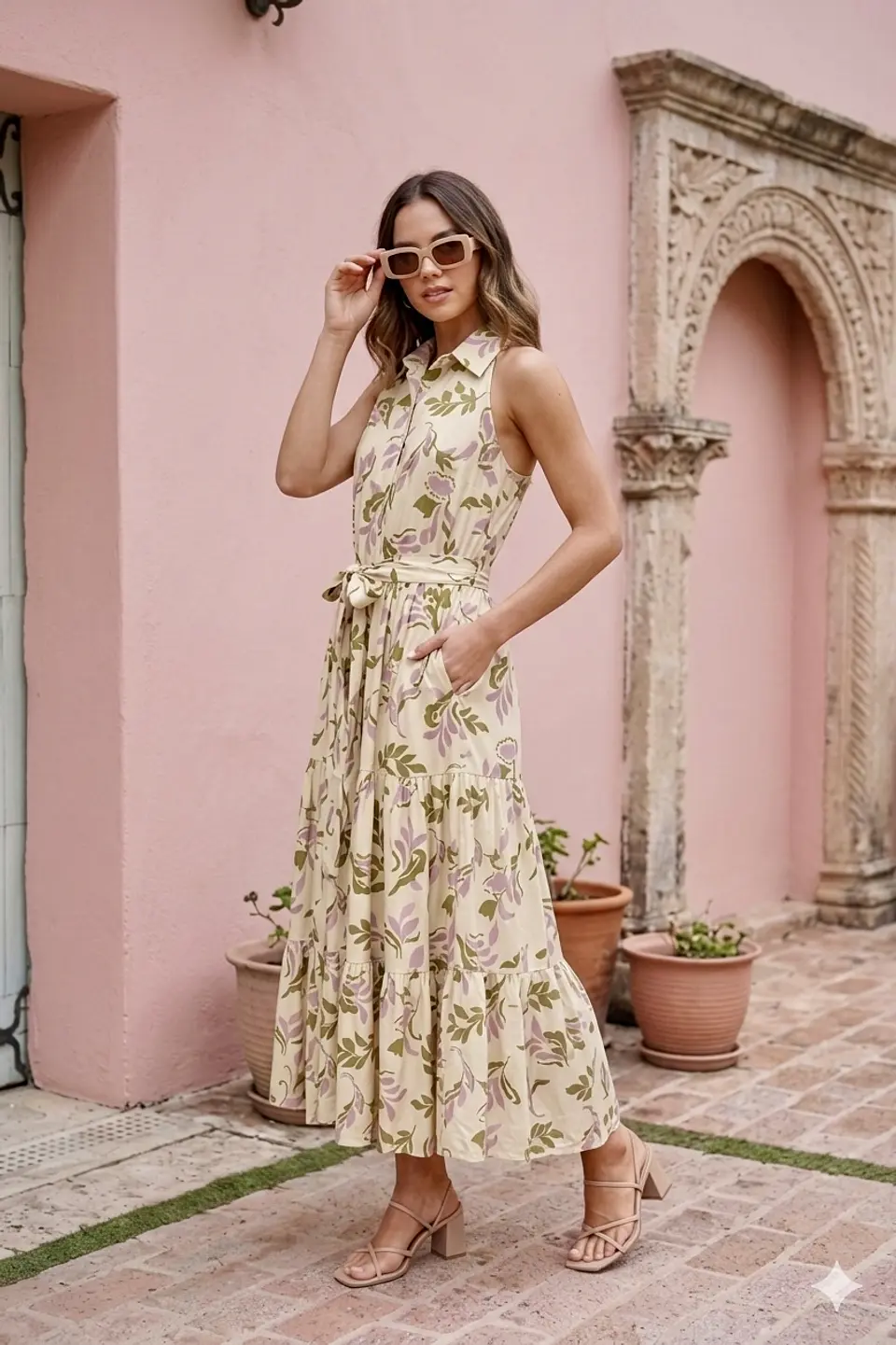 Vestido Nila beige floral  2