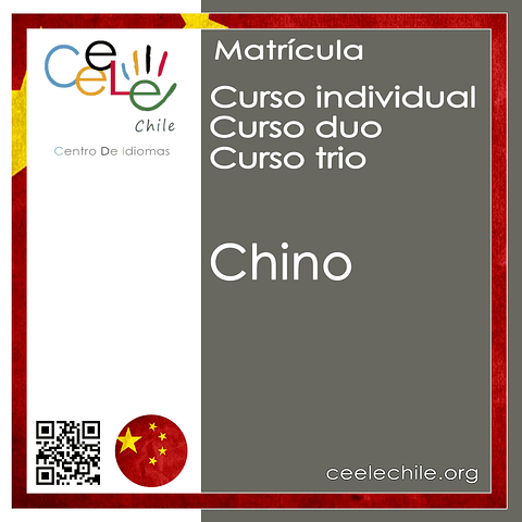 Matricula curso Individual/Duo/Trio de Chino