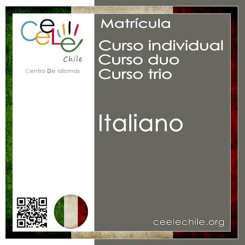 Matricula curso Individual/Duo/Trio de Italiano