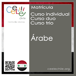 Matricula curso Individual/Duo/Trio de Árabe