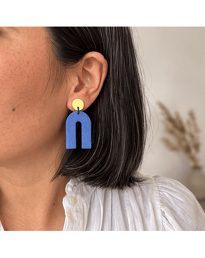 Aros Aurora -Azul y amarillo