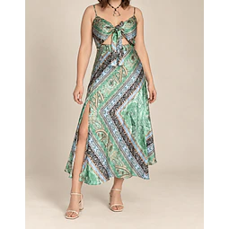 Vestido Verde Satinado