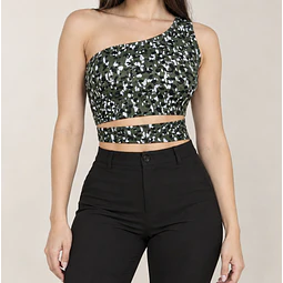 Top Lazo verde