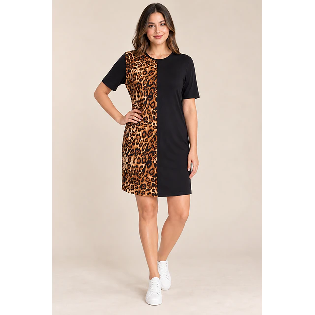 Vestido mitad print
