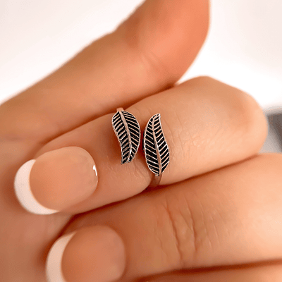 Anillo Midi Ring Ajustable Hojas 