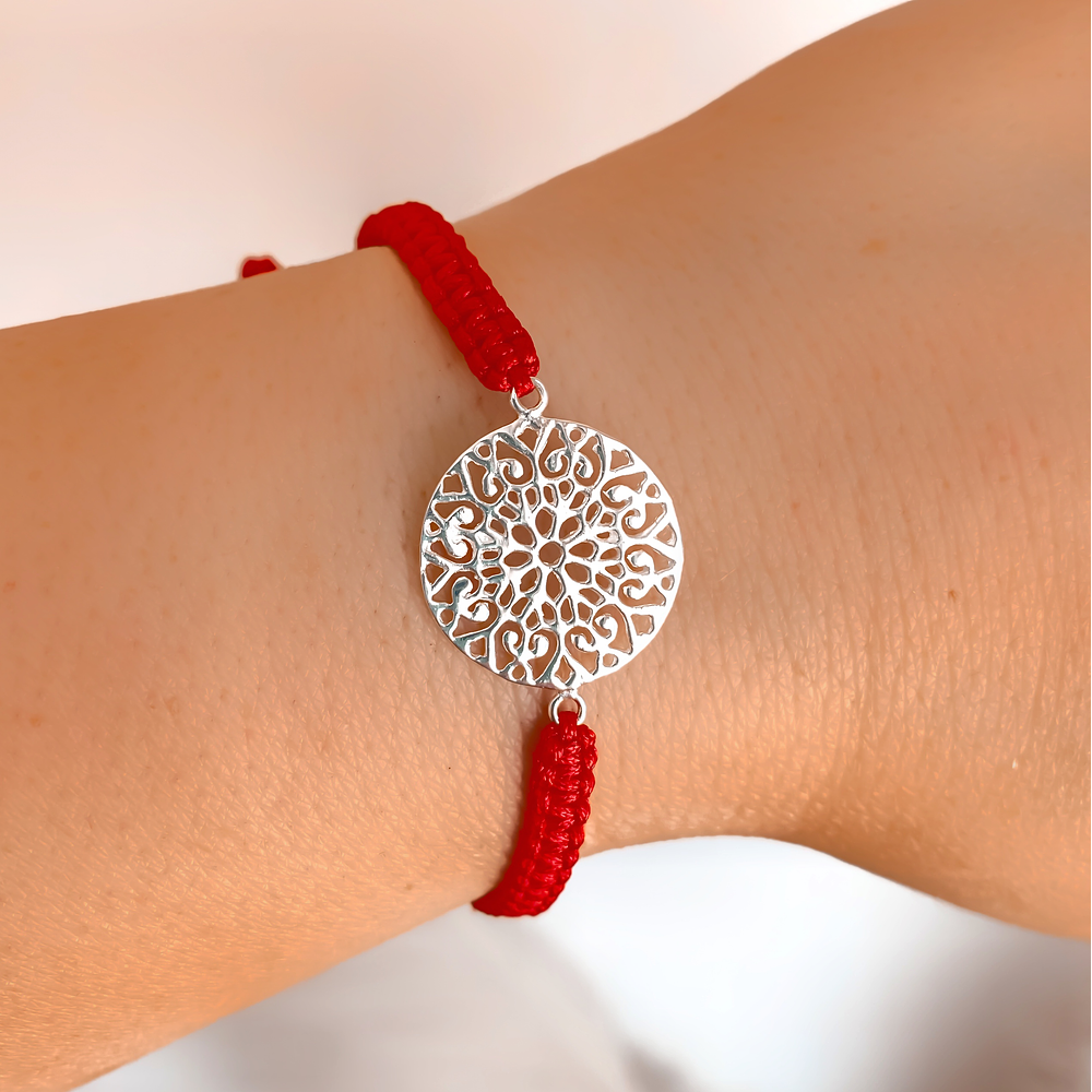 Pulsera Amuleto Mandala Hilo Rojo 