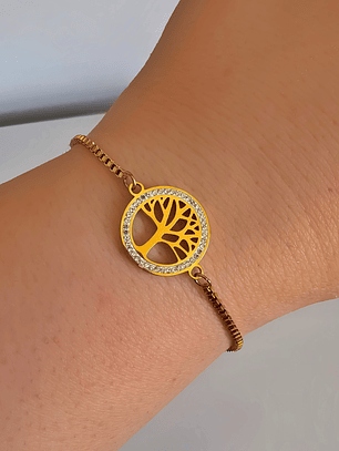 Pulsera Amuleto Árbol de la Vida con Circones