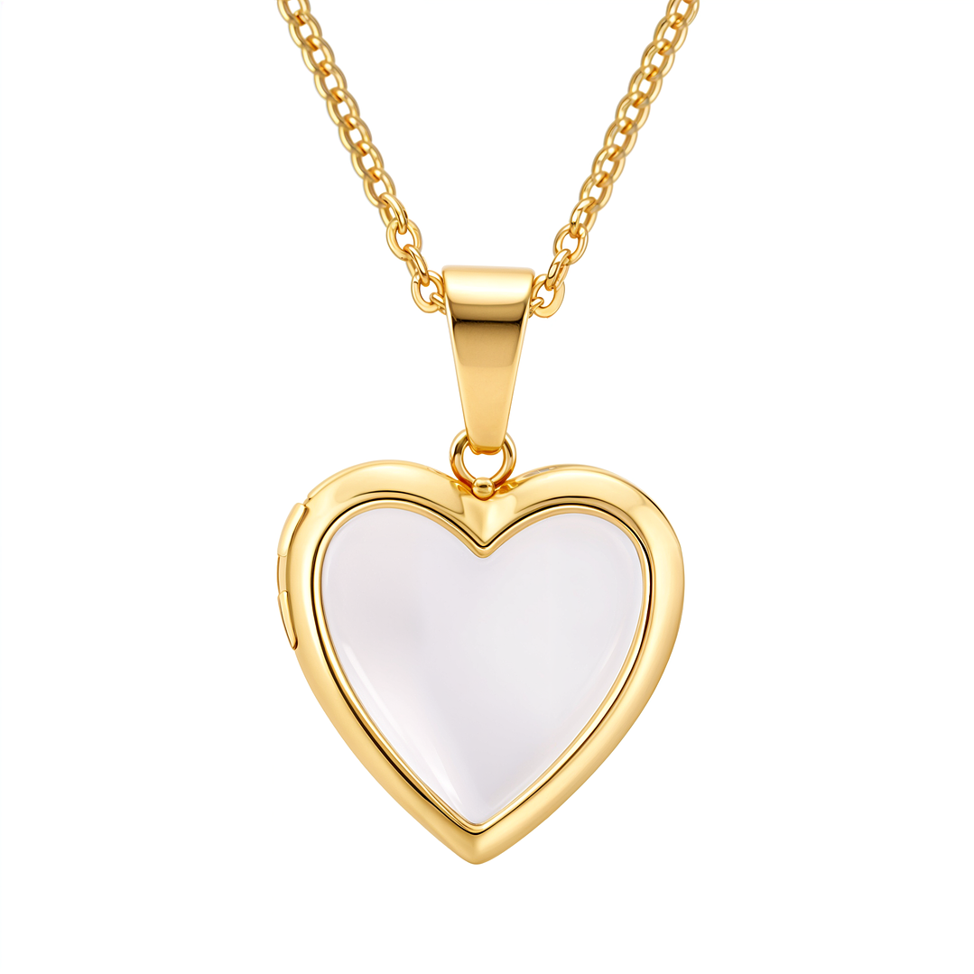 Collar Relicario Corazón Alma Tornasol  1