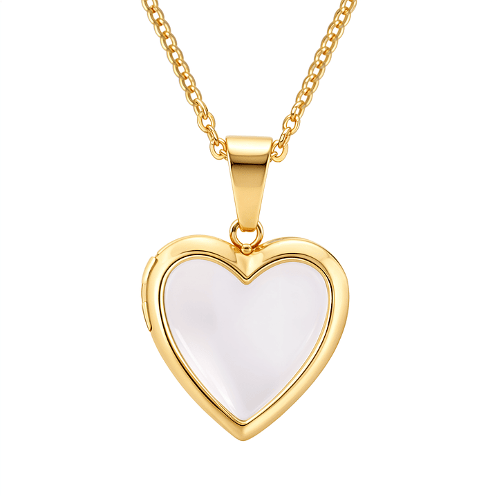 Collar Relicario Corazón Alma Tornasol  1