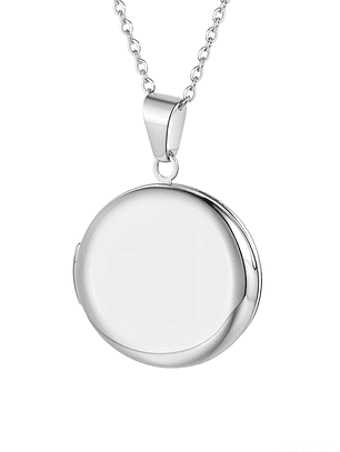 Relicario Medallón Liso Unisex 