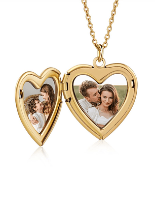 Collar Relicario Corazón Alma Tornasol 