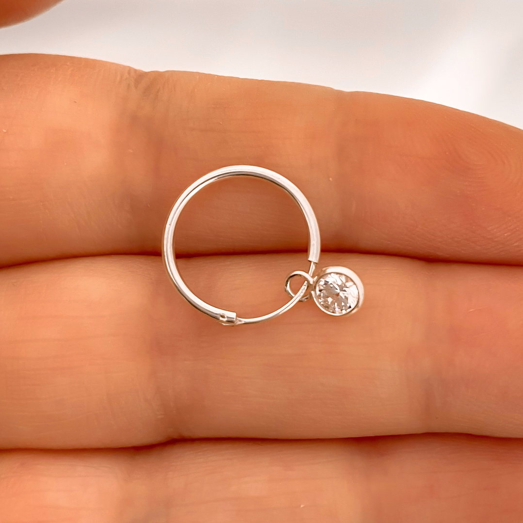 Aro Argolla Solitaria Circón 14 mm 1