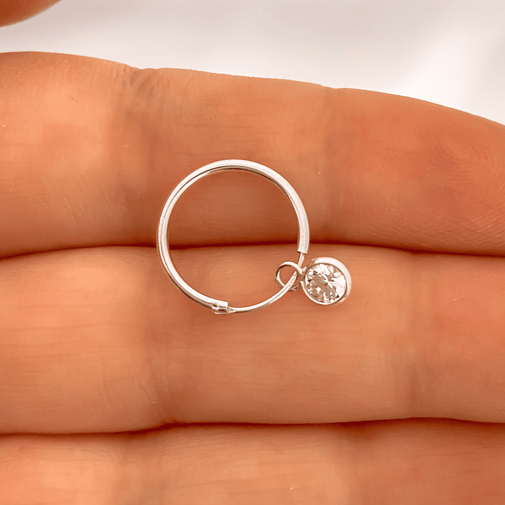 Aro Argolla Solitaria Circón 14 mm 1
