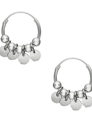 Aros Argollas Multi Esferas y Monedas 14 MM