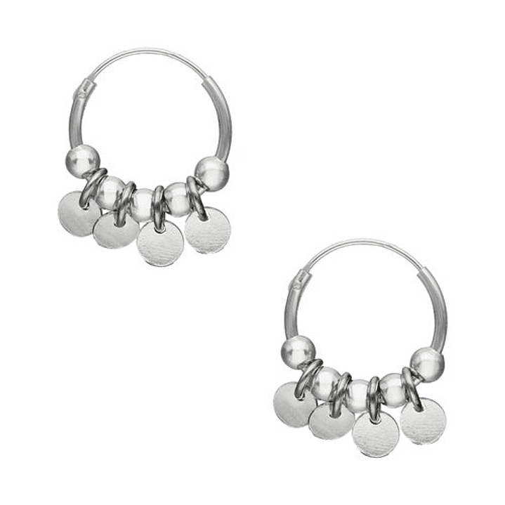 Aros Argollas Multi Esferas y Monedas 14 MM 2