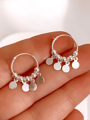 Aros Argollas Multi Esferas y Monedas 14 MM