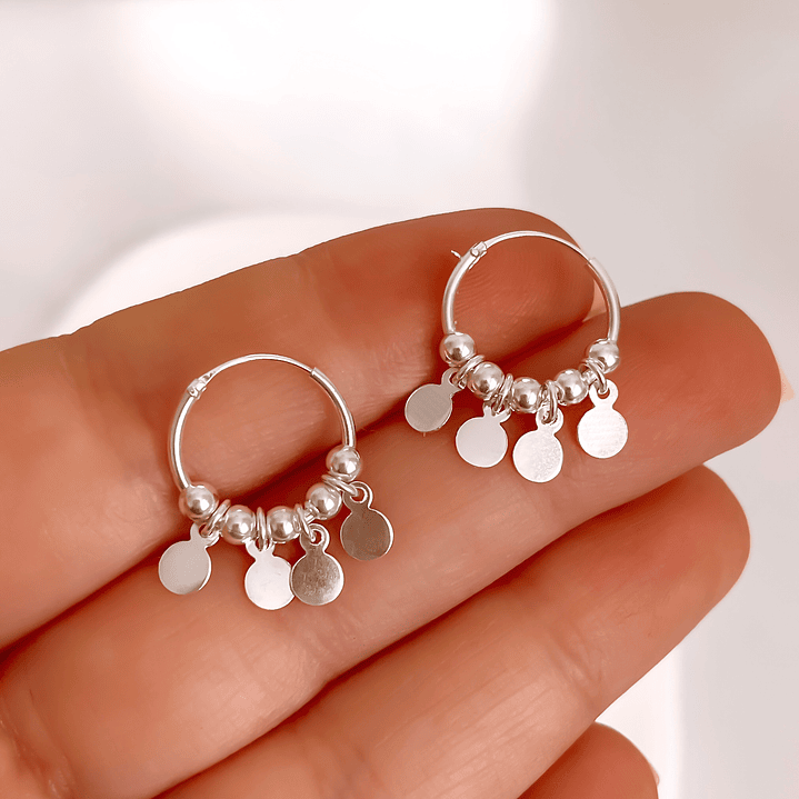 Aros Argollas Multi Esferas y Monedas 14 MM 1