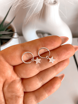 Argollas Dije Estrella 12 mm 