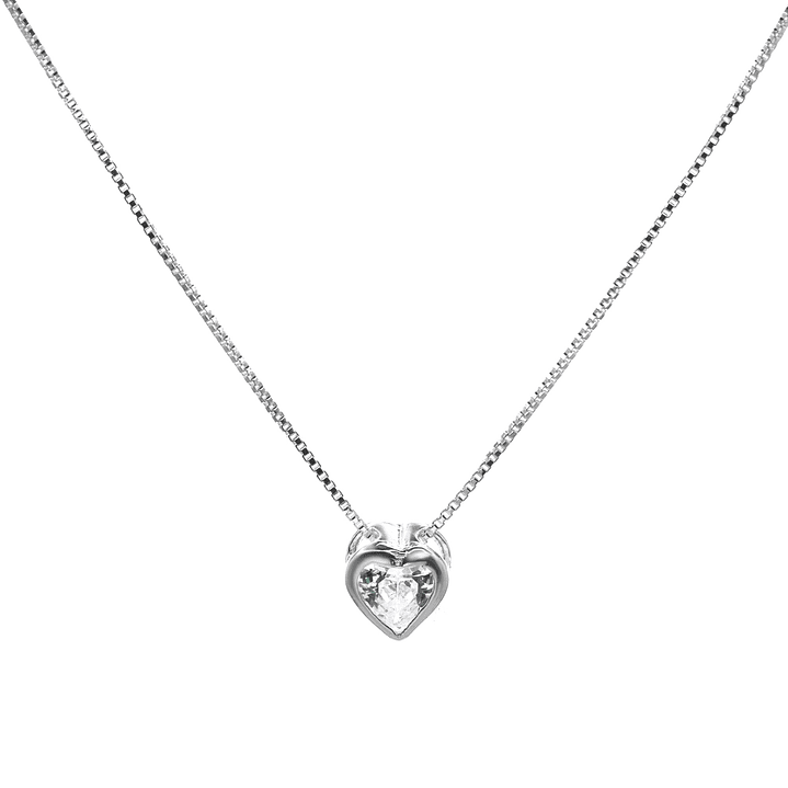 Collar Punto de Luz Corazón Circón  2