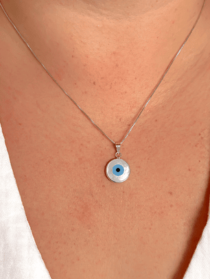 Collar Medalla Ojo Turco Nacar 