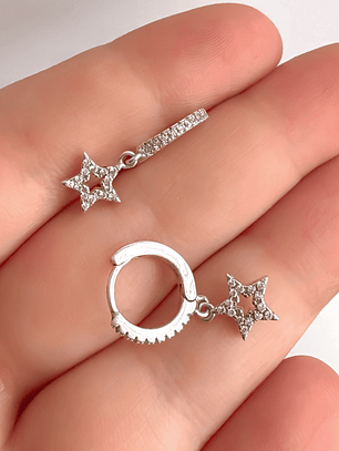 Argollas Huggie Estrella Microcircones 11 mm 