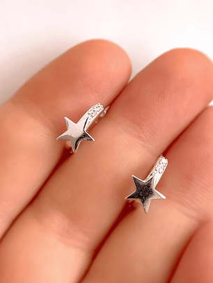 Argollas Huggie Estrella Microcircones 11 mm