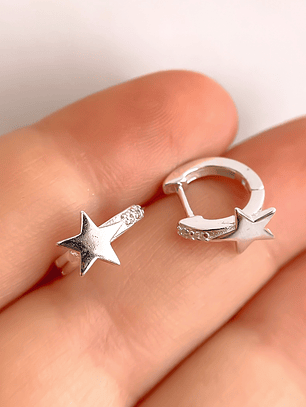 Argollas Huggie Estrella Microcircones 11 mm